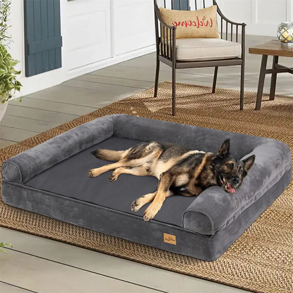 Canapé Orthopédique pour Grand Chien – Mémoire de Forme, Housse Lavable & Étanche