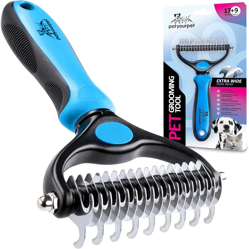 Brosse Double Face Anti-Mue pour Chien & Chat – Démêlage et Sous-Poil