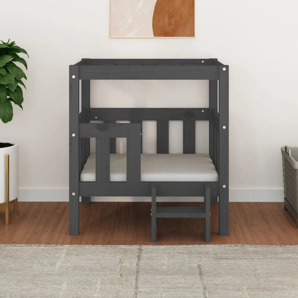 Maison pour Chien en Bois Massif – 2 Étages, Style Minimaliste – 65x43x70cm
