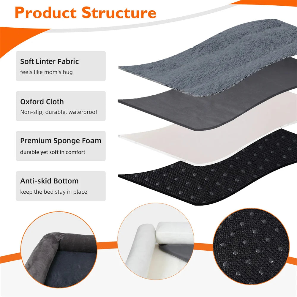 Canapé Orthopédique pour Grand Chien – Mémoire de Forme, Housse Lavable & Étanche