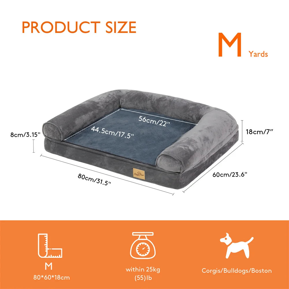 Canapé Orthopédique pour Grand Chien – Mémoire de Forme, Housse Lavable & Étanche