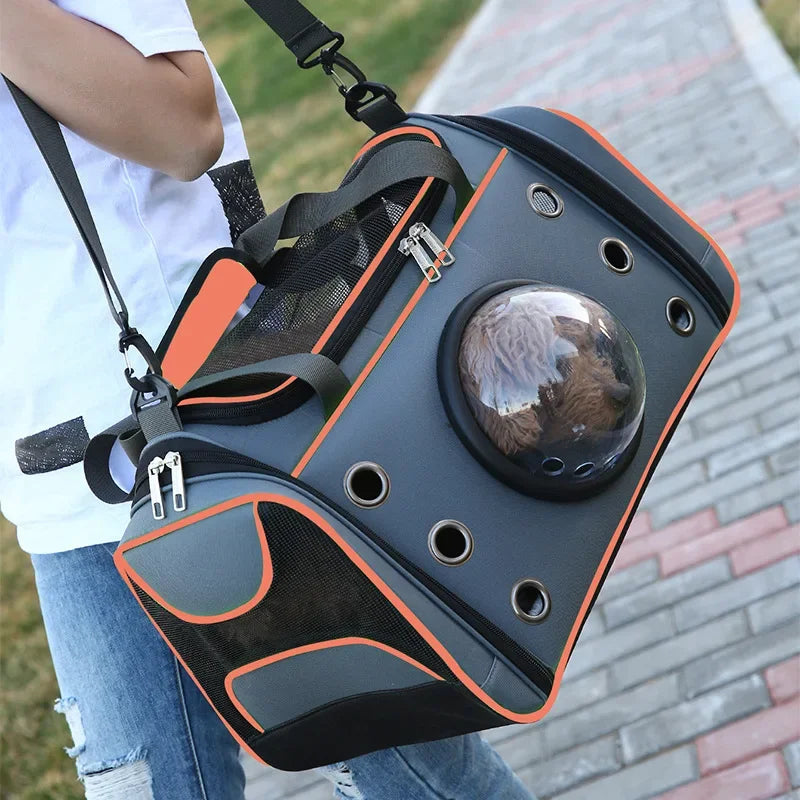 Sac de Transport pour Chien et Chat – Sac Bandoulière Respirant Grande Capacité | Idéal pour Petits Chiens et Chats, Portable & Confortable