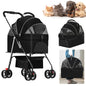 Poussette Pliable pour Petits et Moyens Chiens | Design Léger & Respirant – Idéal pour Voyages et Balades Extérieures