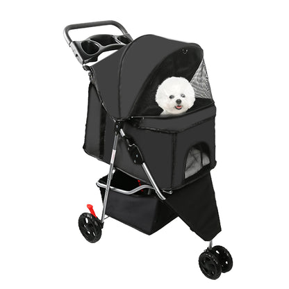 Poussette Pliable pour Petits et Moyens Chiens | Design Léger & Respirant – Idéal pour Voyages et Balades Extérieures