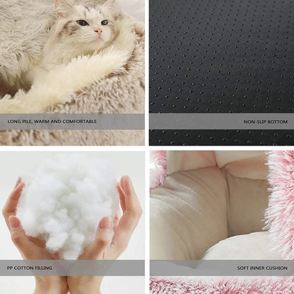 Lit Donut Moelleux Ultra Doux pour Chien & Chat – Confort Maximal, Effet Anti-Stress