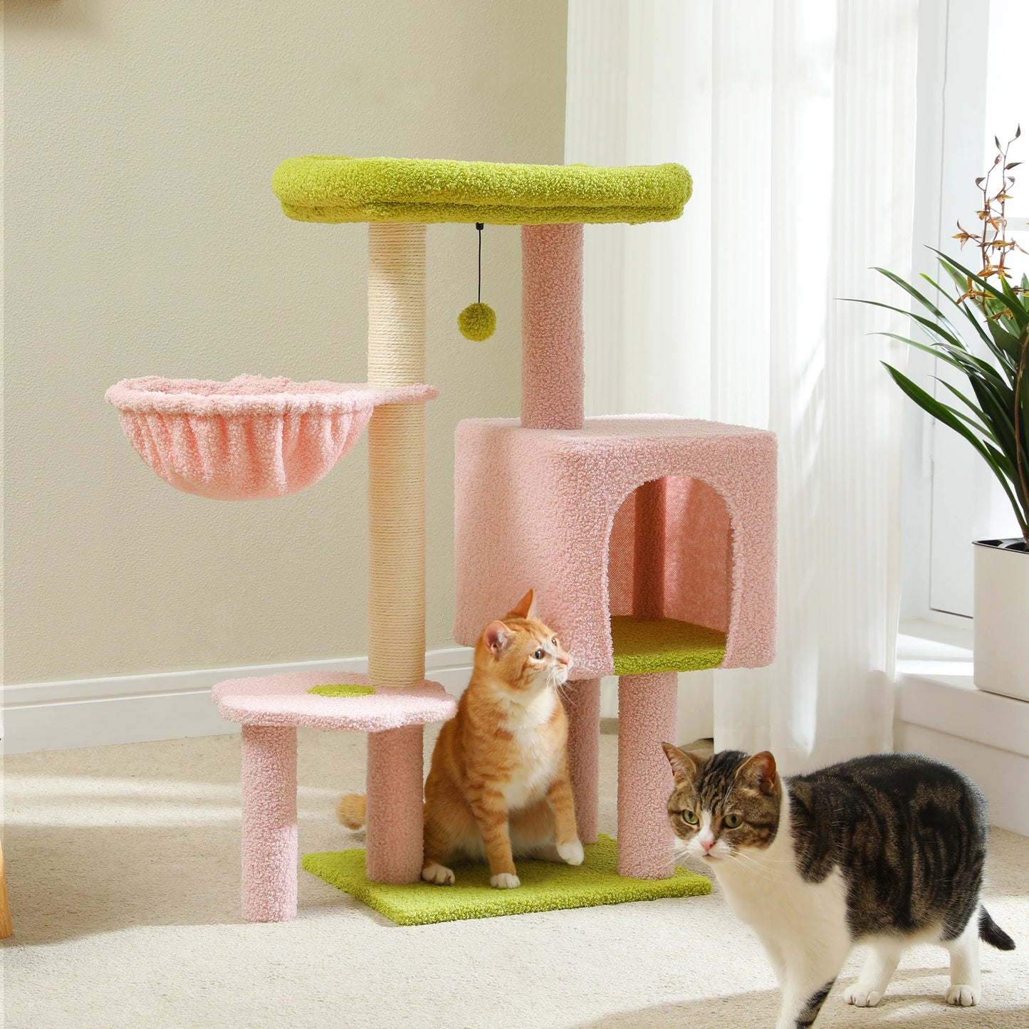 Arbre à Chat Design – Tour Cactus 4 Niveaux avec Hamac et Griffoirs