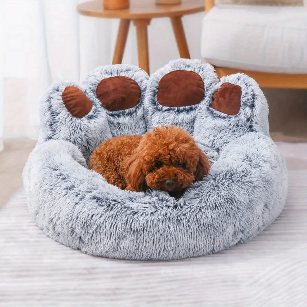 Panier Douillet en Forme de Patte d’Ours pour Chiens et Chats – Confort Suprême, Design Mignon
