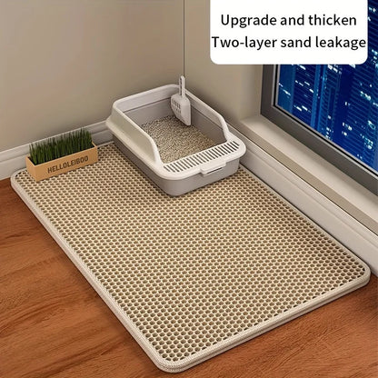 Tapis de Litière Chat Grand Format – Double Couche Nid d’Abeille Imperméable