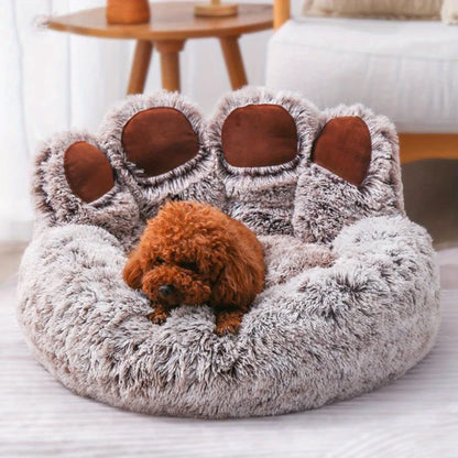 Panier Douillet en Forme de Patte d’Ours pour Chiens et Chats – Confort Suprême, Design Mignon