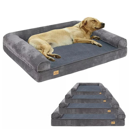 Canapé Orthopédique pour Grand Chien – Mémoire de Forme, Housse Lavable & Étanche