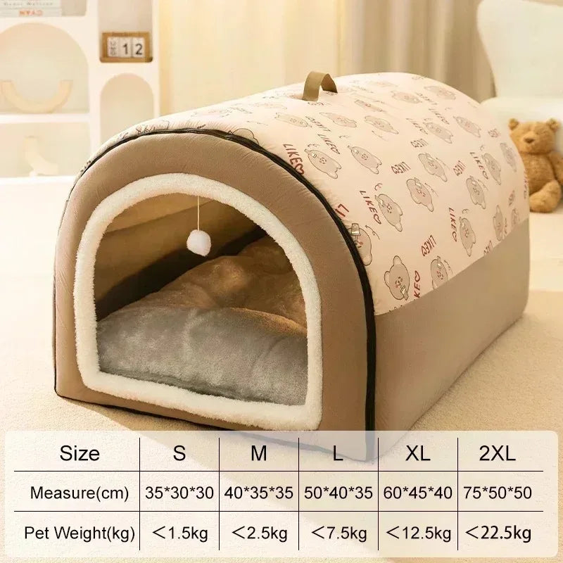 Maison Douillette pour Chiens | Tente de Sommeil Chaude et Lavable pour Chiens Moyens et Grands