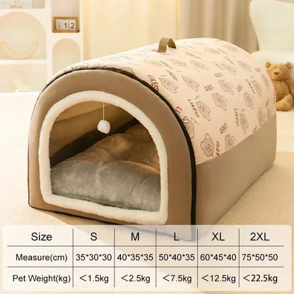Maison Douillette pour Chiens | Tente de Sommeil Chaude et Lavable pour Chiens Moyens et Grands