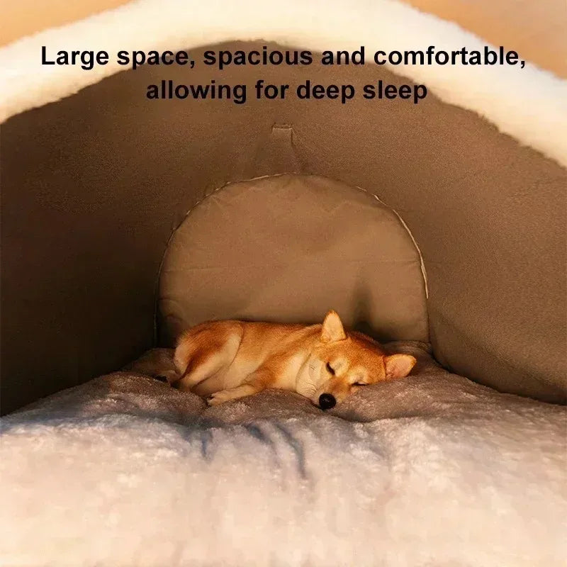 Maison Douillette pour Chiens | Tente de Sommeil Chaude et Lavable pour Chiens Moyens et Grands