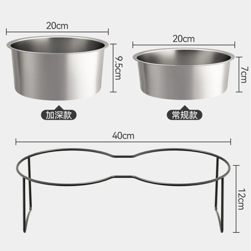 Gamelle Élevée Inox pour Grand Chien – Antiglouton, Solide & Facile à Nettoyer