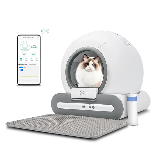 Litière Automatique Connectée DOEL – Autonettoyante avec Contrôle App & Suivi Santé