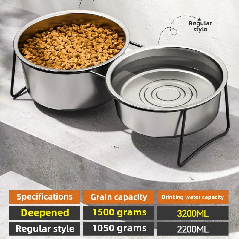 Gamelle Élevée Inox pour Grand Chien – Antiglouton, Solide & Facile à Nettoyer