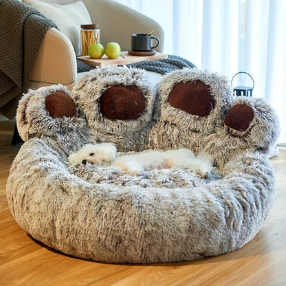 Panier Douillet en Forme de Patte d’Ours pour Chiens et Chats – Confort Suprême, Design Mignon