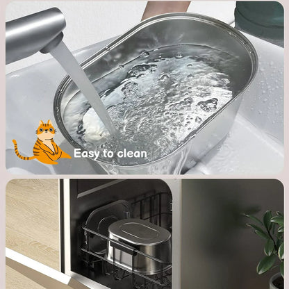 Fontaine à eau intelligente pour chat en inox – 3,2L ultra-silencieuse avec double filtration, recharge USB