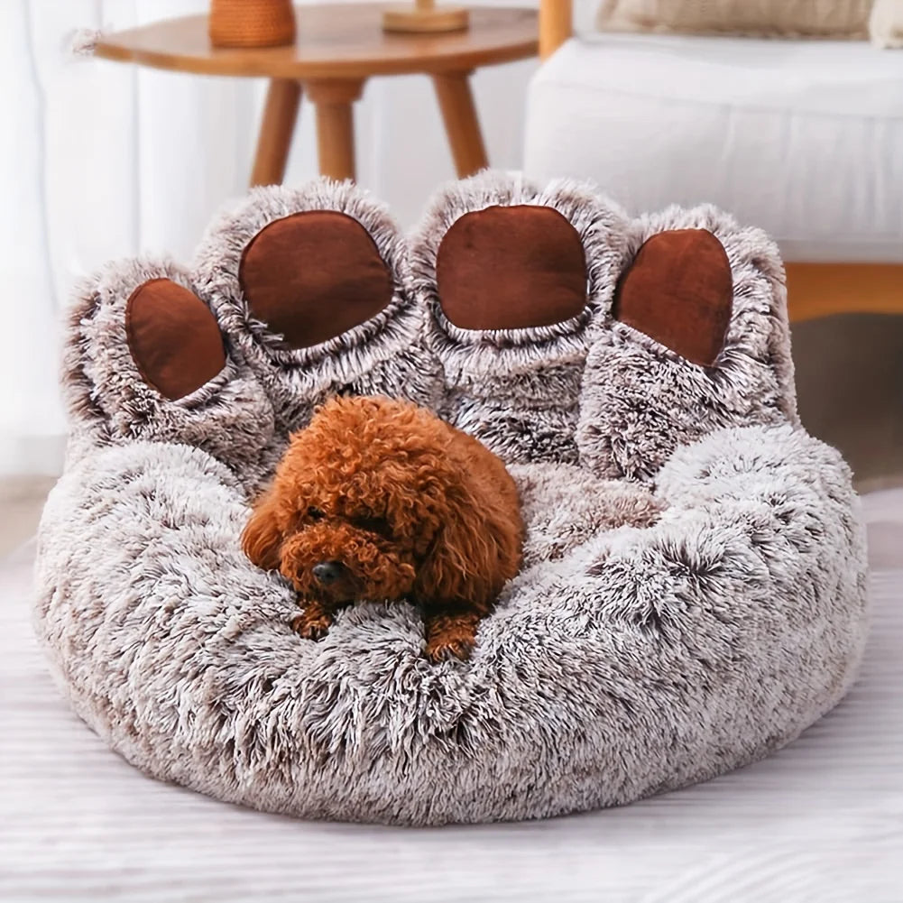 Panier Douillet en Forme de Patte d’Ours pour Chiens et Chats – Confort Suprême, Design Mignon