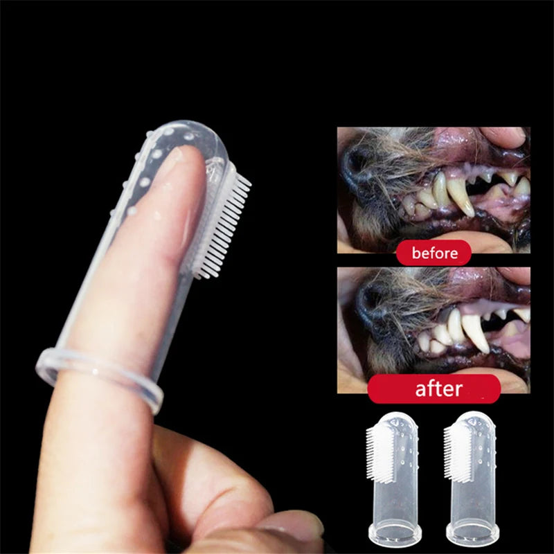 Brosse à Dents Doigt pour Chien et Chat – Silicone Souple, Anti-Tartre, Anti-Haleine, Nettoyage Facile