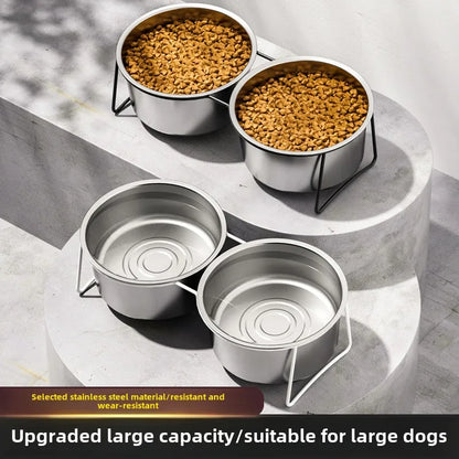 Gamelle Élevée Inox pour Grand Chien – Antiglouton, Solide & Facile à Nettoyer