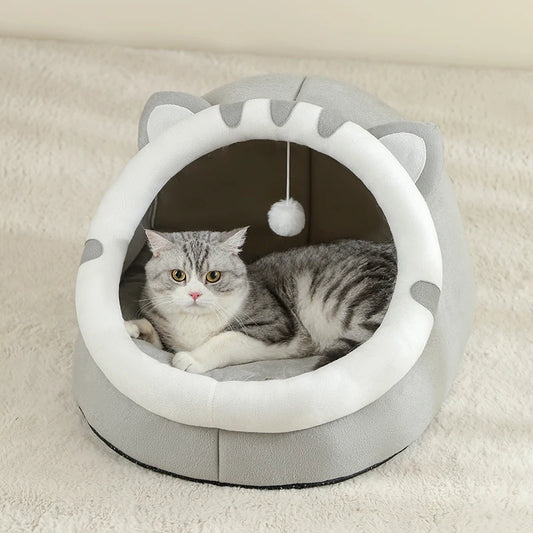 Lit Douillet pour Chat et Petit Chien – Maison Coussin Chaud et Confortable