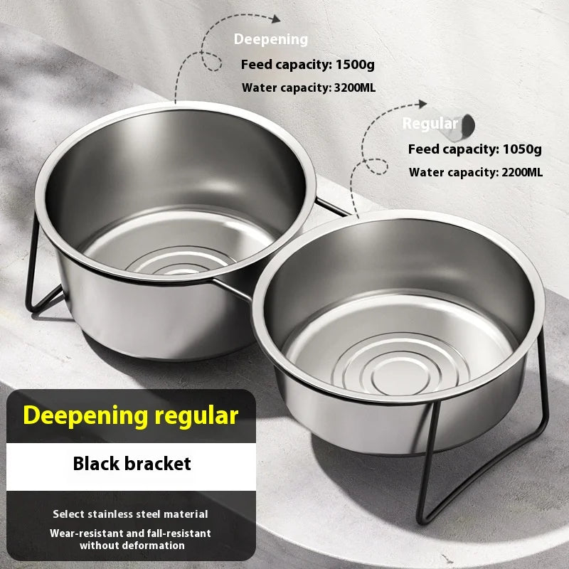 Gamelle Élevée Inox pour Grand Chien – Antiglouton, Solide & Facile à Nettoyer