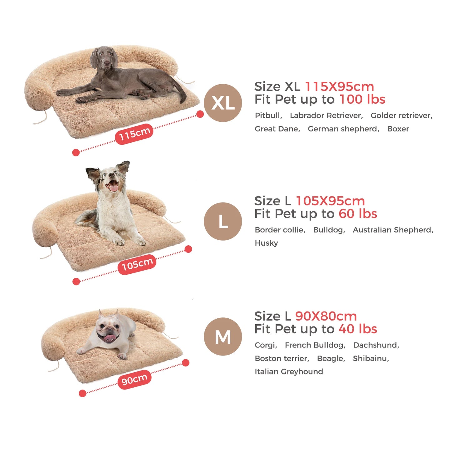 Canapé-Lit Fluffy pour Chien – Matelas d’Hiver Chaud, Lavable, Antidérapant