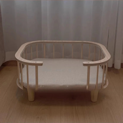 Lit Élevé en Bois pour Chien et Chat – Anti-humidité & Design Moderne