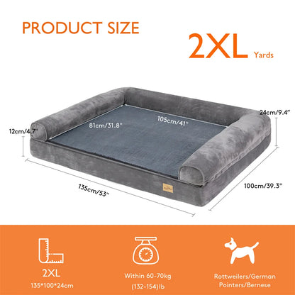Canapé Orthopédique pour Grand Chien – Mémoire de Forme, Housse Lavable & Étanche