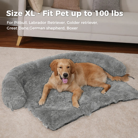Canapé-Lit Fluffy pour Chien – Matelas d’Hiver Chaud, Lavable, Antidérapant