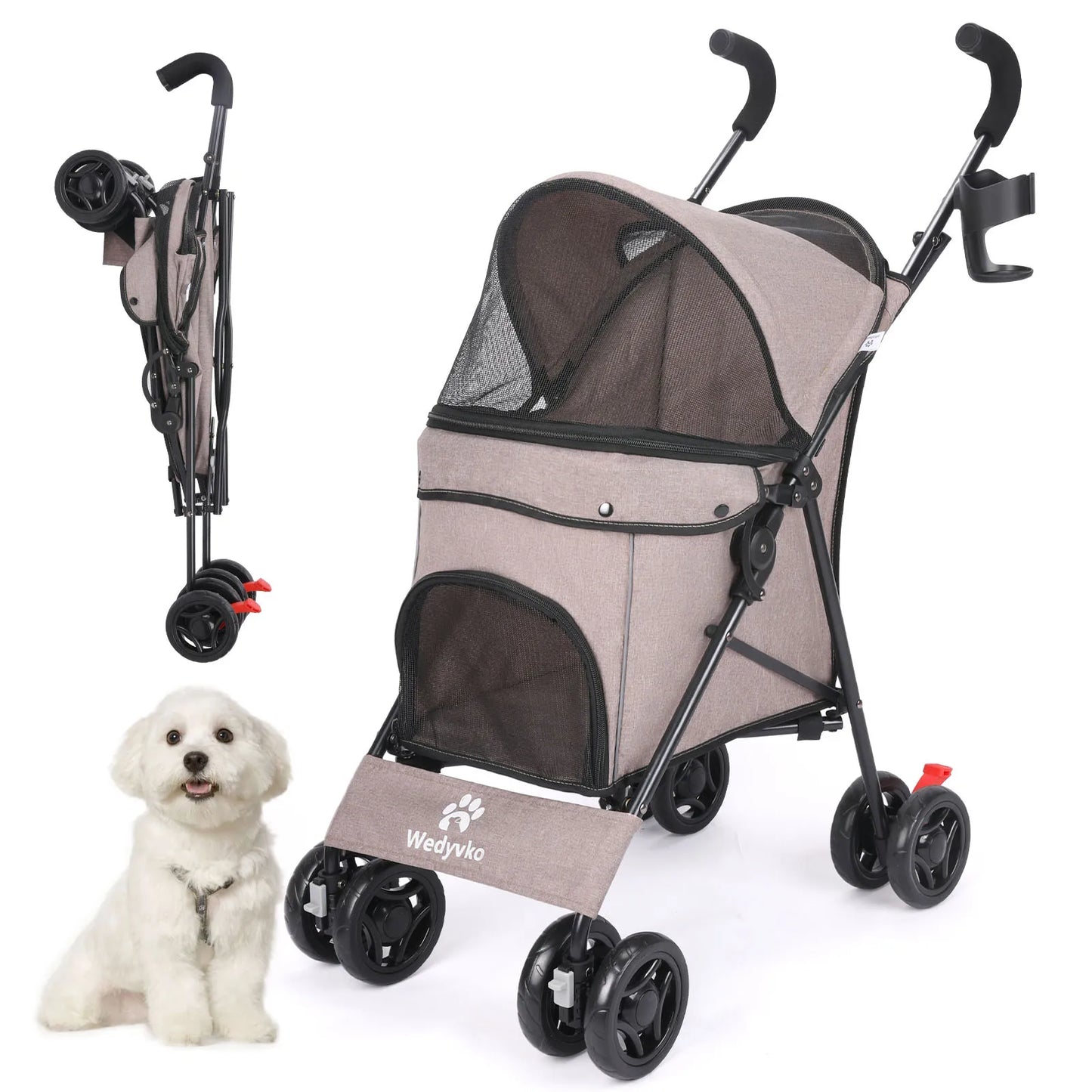 Poussette Légère pour Chien et Chat – Pliable & Respirante