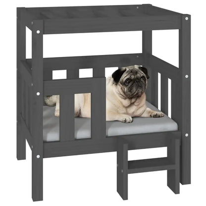 Maison pour Chien en Bois Massif – 2 Étages, Style Minimaliste – 65x43x70cm