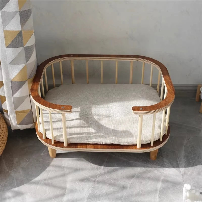 Lit Élevé en Bois pour Chien et Chat – Anti-humidité & Design Moderne