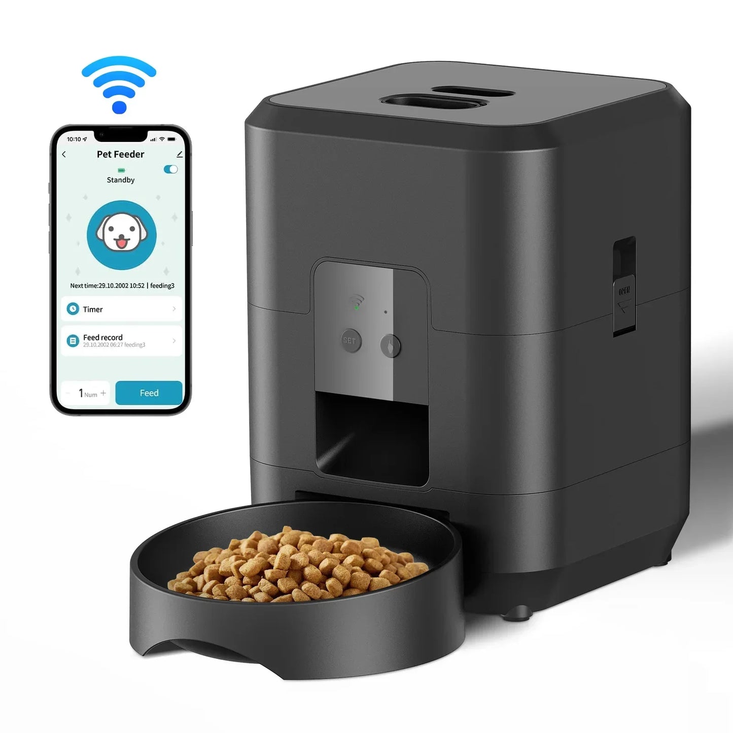 Distributeur Automatique de Croquettes 2L pour Chat et Chien – Programmable avec Affichage LCD