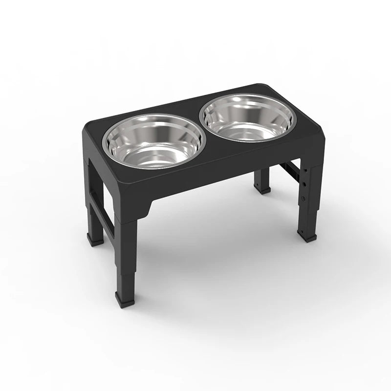 Gamelle Élevée Réglable pour Chien avec Double Bols Inox – Support Ajustable Chiens Petits à Grands