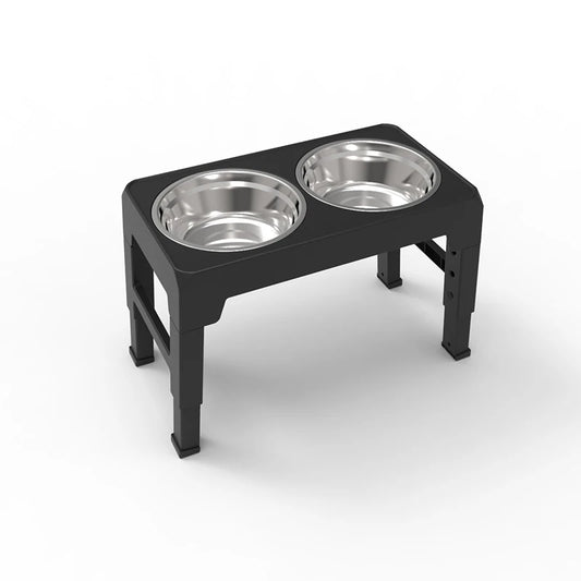 Gamelle Élevée Réglable pour Chien avec Double Bols Inox – Support Ajustable Chiens Petits à Grands