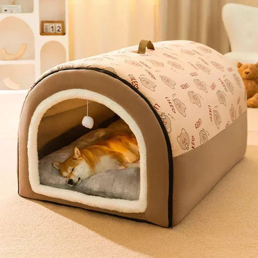 Maison Douillette pour Chiens | Tente de Sommeil Chaude et Lavable pour Chiens Moyens et Grands