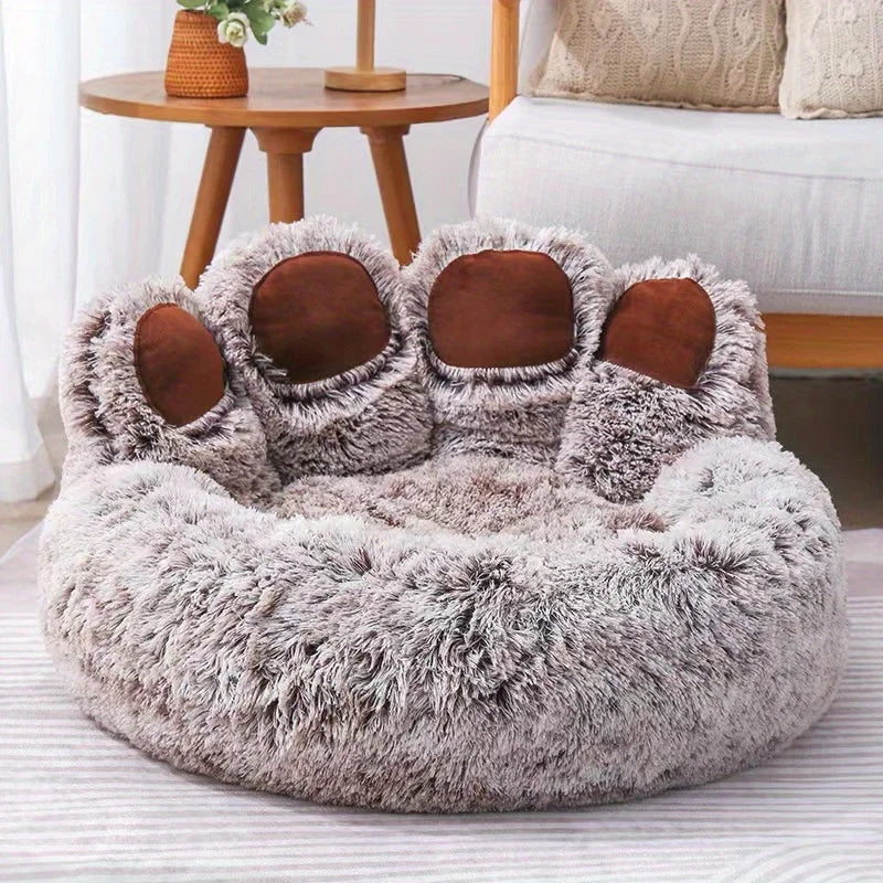 Panier Douillet en Forme de Patte d’Ours pour Chiens et Chats – Confort Suprême, Design Mignon