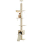 Arbre à Chat Ajustable 210-274 cm – 5 Niveaux avec Niche, Échelles et Griffoirs