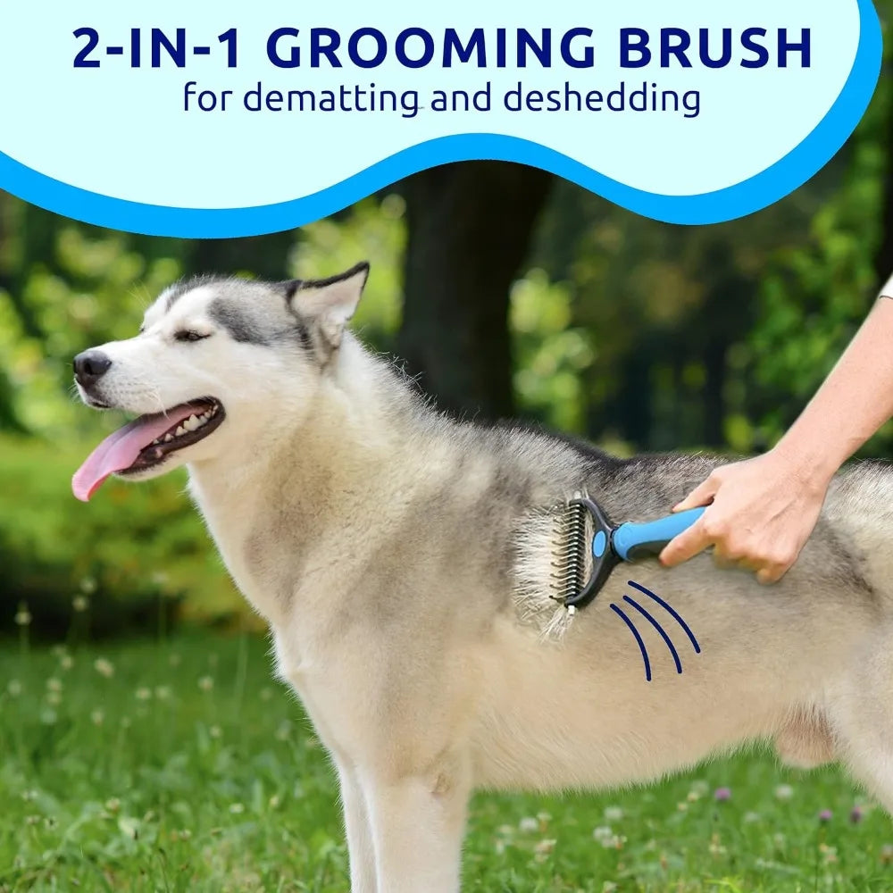 Brosse Double Face Anti-Mue pour Chien & Chat – Démêlage et Sous-Poil