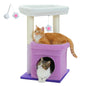 Arbre à Chat Compact 68 cm avec Perchoir, Griffoir et Jouet Suspendu