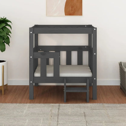 Maison pour Chien en Bois Massif – 2 Étages, Style Minimaliste – 65x43x70cm
