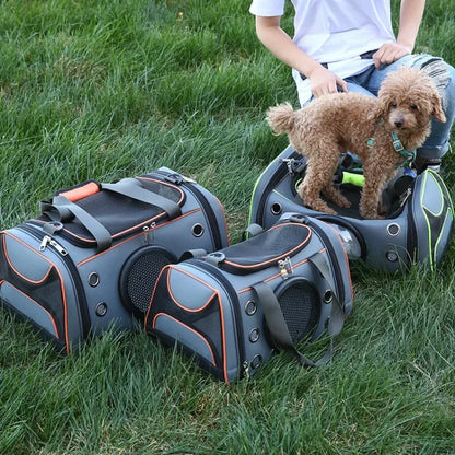 Sac de Transport pour Chien et Chat – Sac Bandoulière Respirant Grande Capacité | Idéal pour Petits Chiens et Chats, Portable & Confortable
