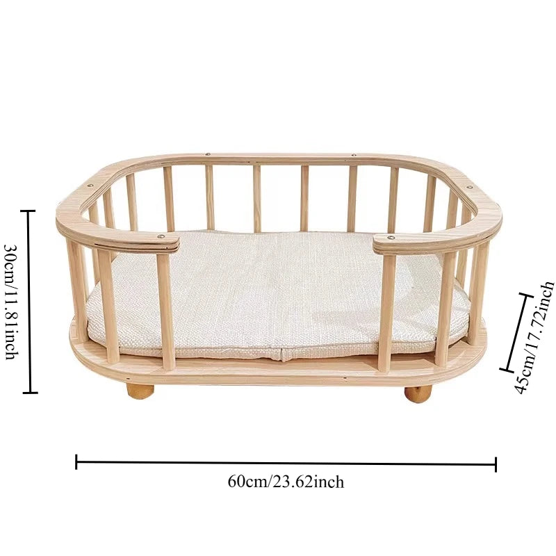 Lit Élevé en Bois pour Chien et Chat – Anti-humidité & Design Moderne