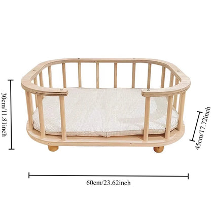 Lit Élevé en Bois pour Chien et Chat – Anti-humidité & Design Moderne