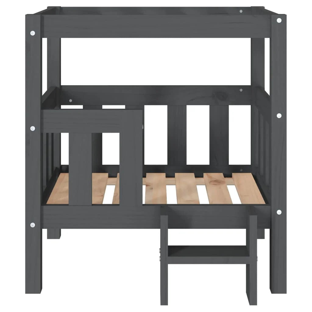 Maison pour Chien en Bois Massif – 2 Étages, Style Minimaliste – 65x43x70cm