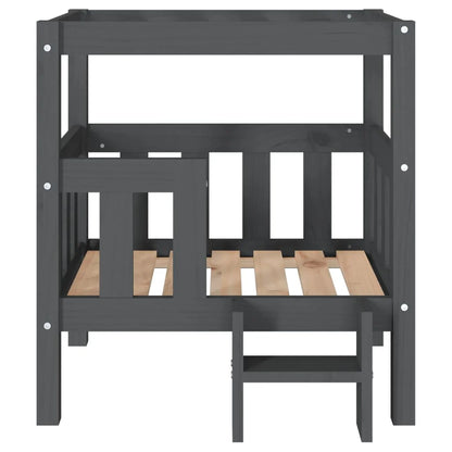 Maison pour Chien en Bois Massif – 2 Étages, Style Minimaliste – 65x43x70cm