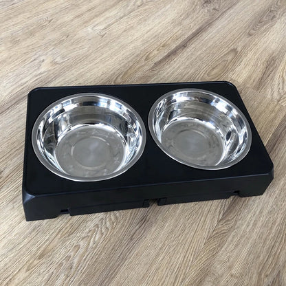 Gamelle Élevée Réglable pour Chien avec Double Bols Inox – Support Ajustable Chiens Petits à Grands