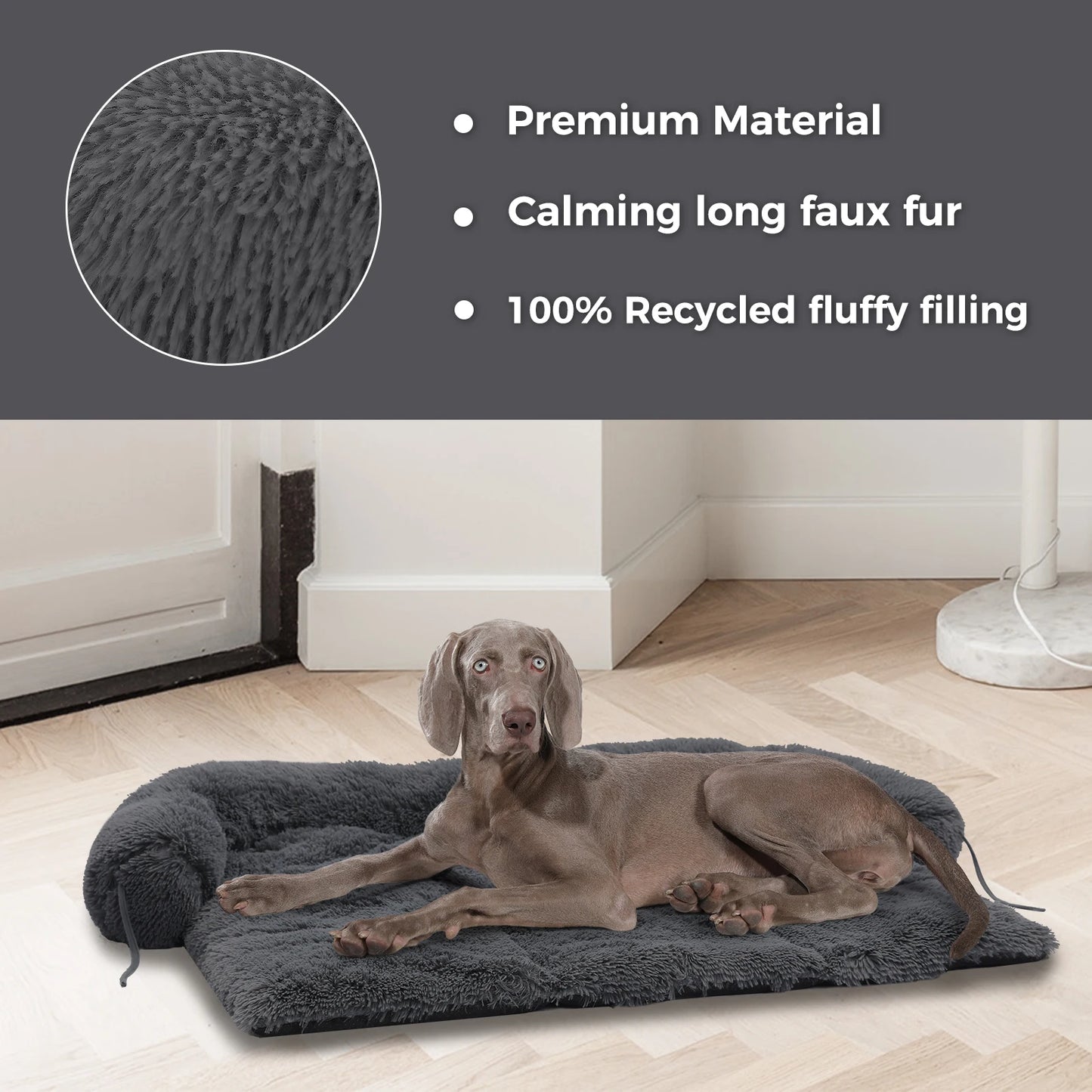 Canapé-Lit Fluffy pour Chien – Matelas d’Hiver Chaud, Lavable, Antidérapant